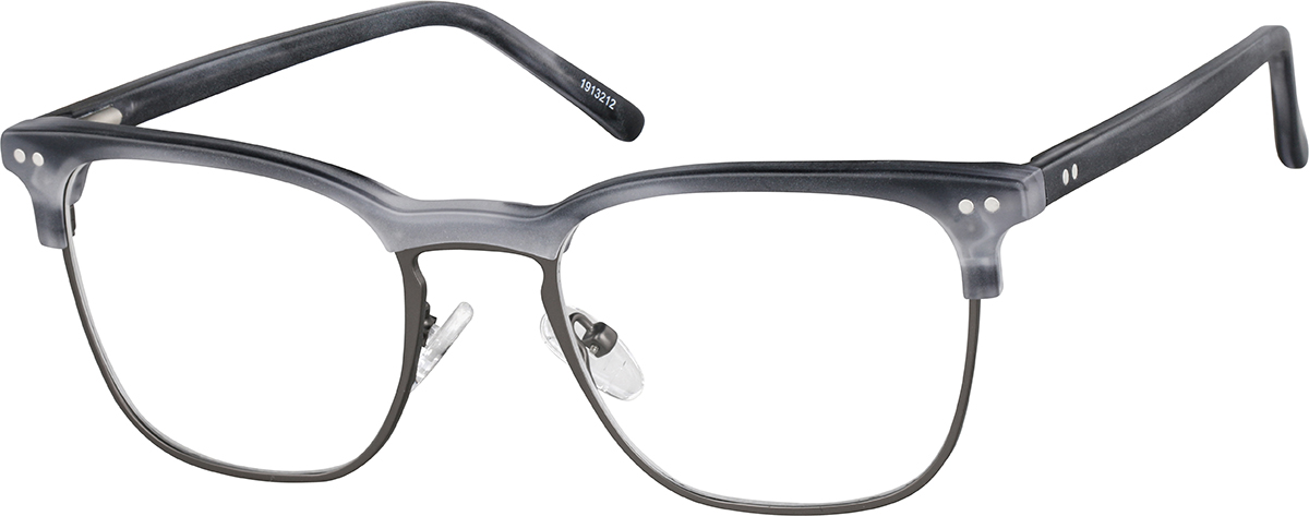 Zenni Browline Prescription Glasses Gray Full Rim Frame