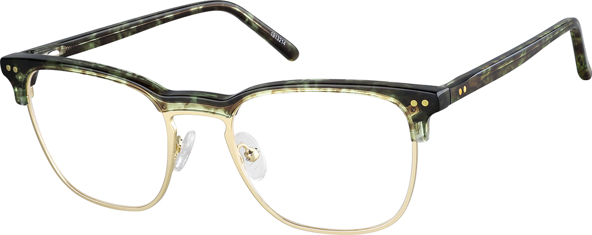 Zenni Browline Prescription Glasses Gold Full Rim Frame