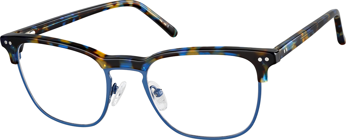 Zenni Browline Prescription Glasses Blue Full Rim Frame