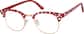 Angle view of Browline Glasses 1913418 in Red thumbnail