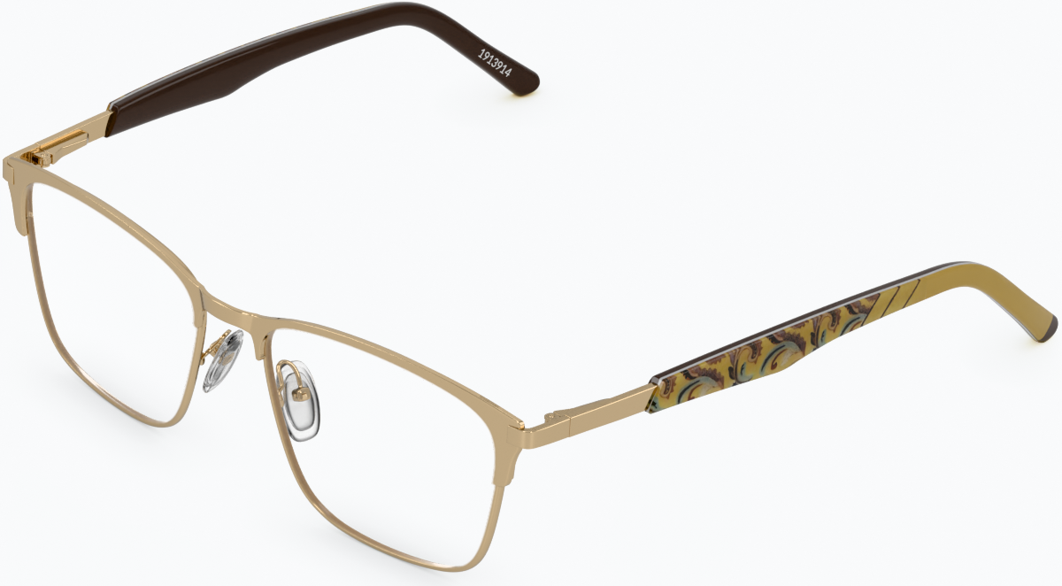 Angle view of Square Glasses 1913914 in Gold thumbnail