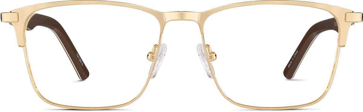 Front view of Square Glasses 1913914 in Gold