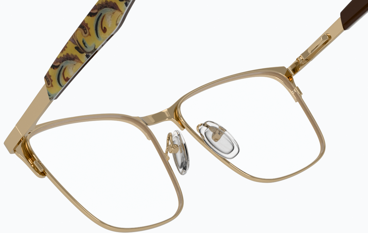 See-through view of Square Glasses 1913914 in Gold thumbnail