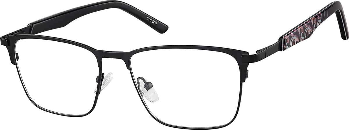 Angle view of Square Glasses 1913921 in Black