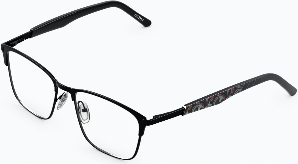 Angle view of Square Glasses 1913921 in Black thumbnail