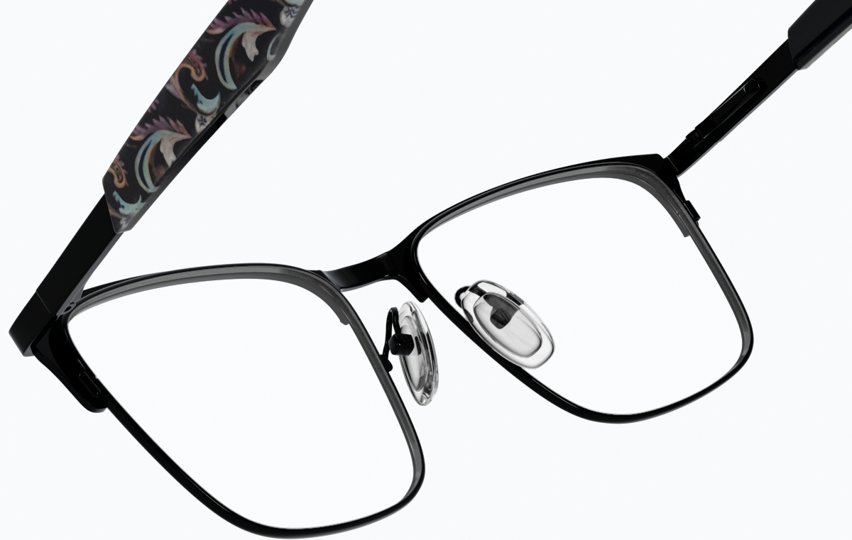 See-through view of Square Glasses 1913921 in Black thumbnail