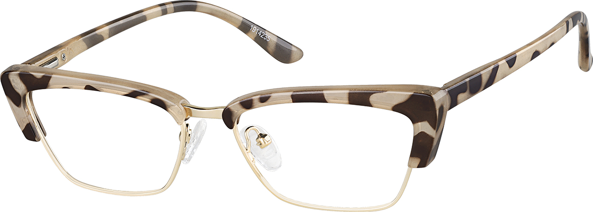 Zenni Womens Retro Browline Prescription Glasses Pattern Full Rim Frame