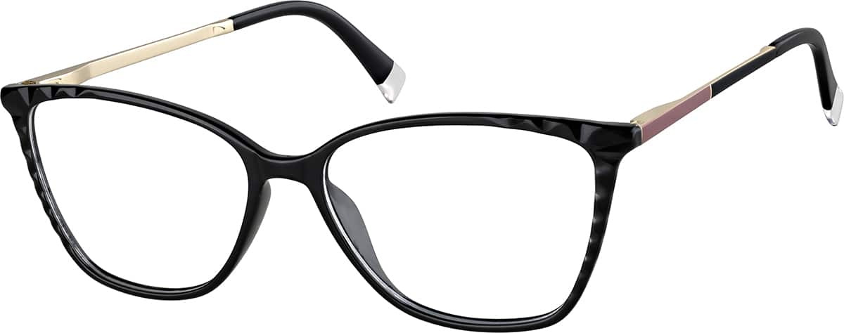 Angle view of Cat-eye Glasses 1914421 in Black