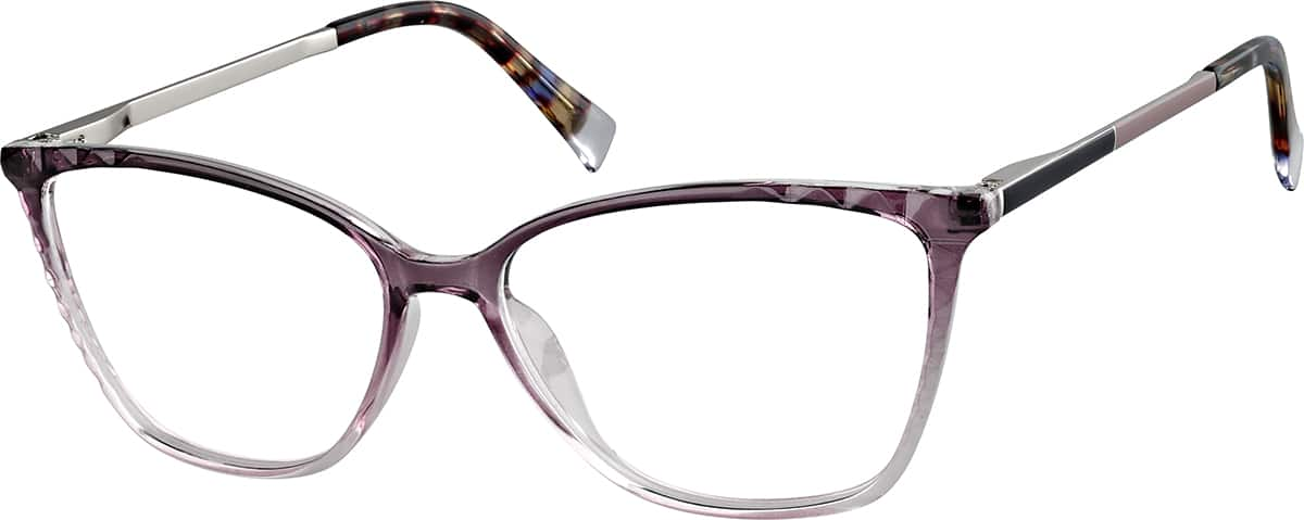 Angle view of Cat-eye Glasses 1914427 in Purple