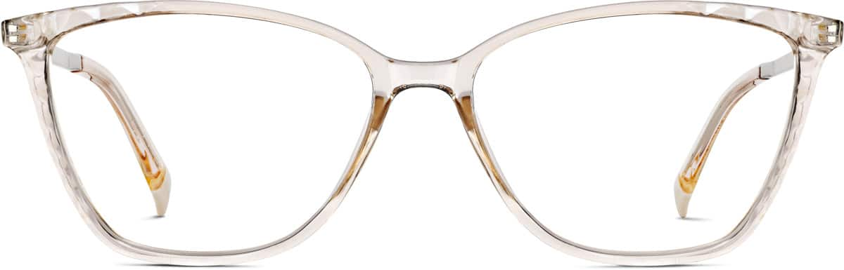 Front view of Cat-eye Glasses 1914433 in Cream