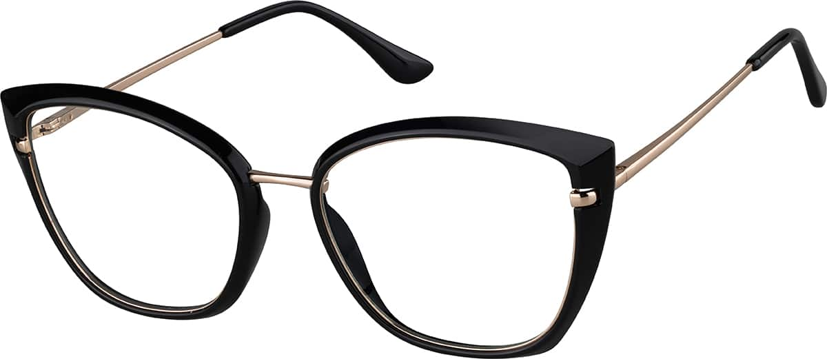 Angle view of Cat-Eye Glasses 1914521 in Black