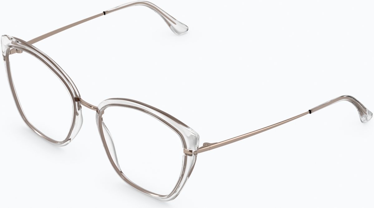 Angle view of Cat-Eye Glasses 1914523 in Translucent thumbnail