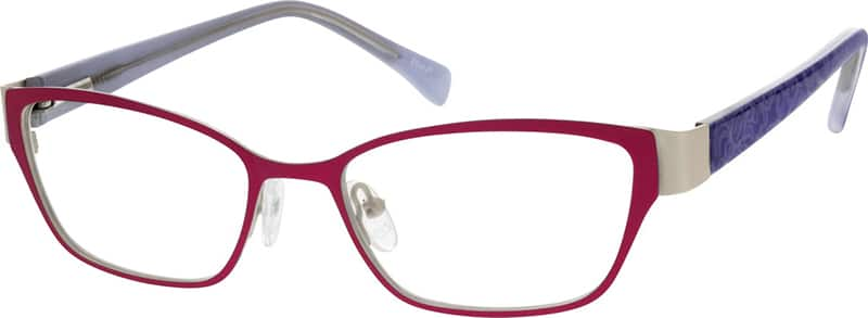 Angle view of Rectangle Glasses 191517 in Red