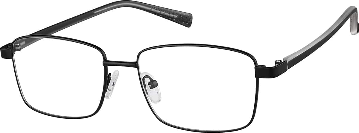 Angle view of Rectangle Glasses 1915321 in Black