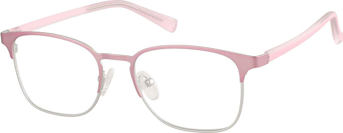 Angle view of Browline Glasses 1915419 in Pink