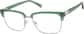 Angle view of Browline Glasses 1915624 in Green thumbnail