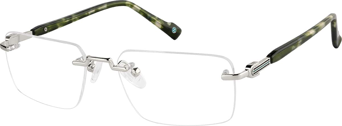 Angle view of Rimless Glasses 1915811 in Green