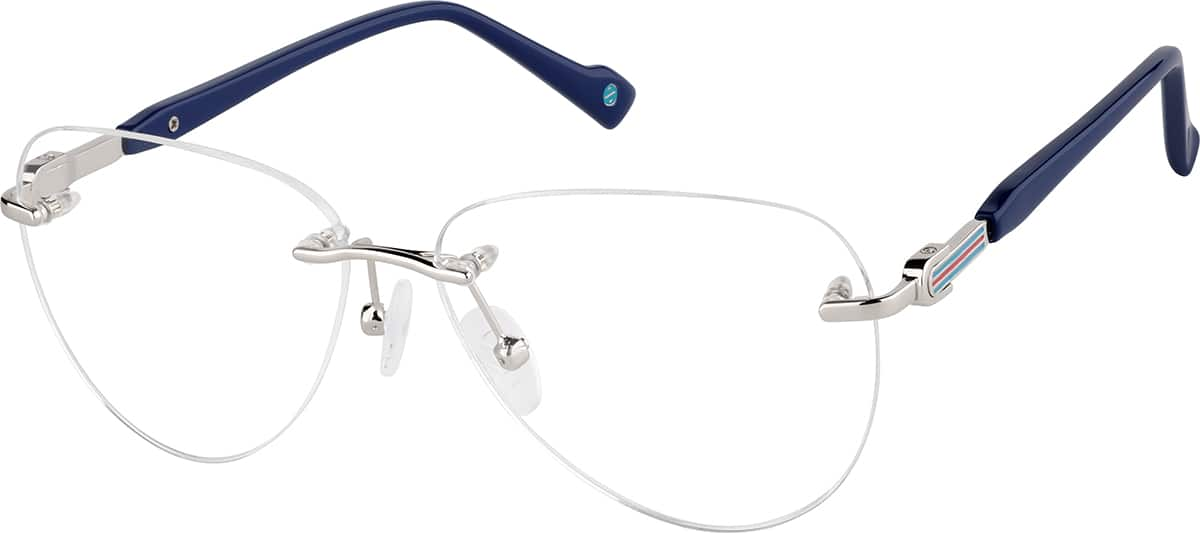 Angle view of Rimless Glasses 1915911 in Silver