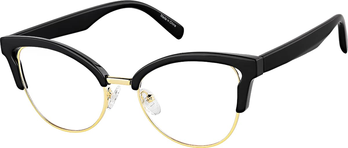 Angle view of Cat-Eye Glasses 1916221 in Black