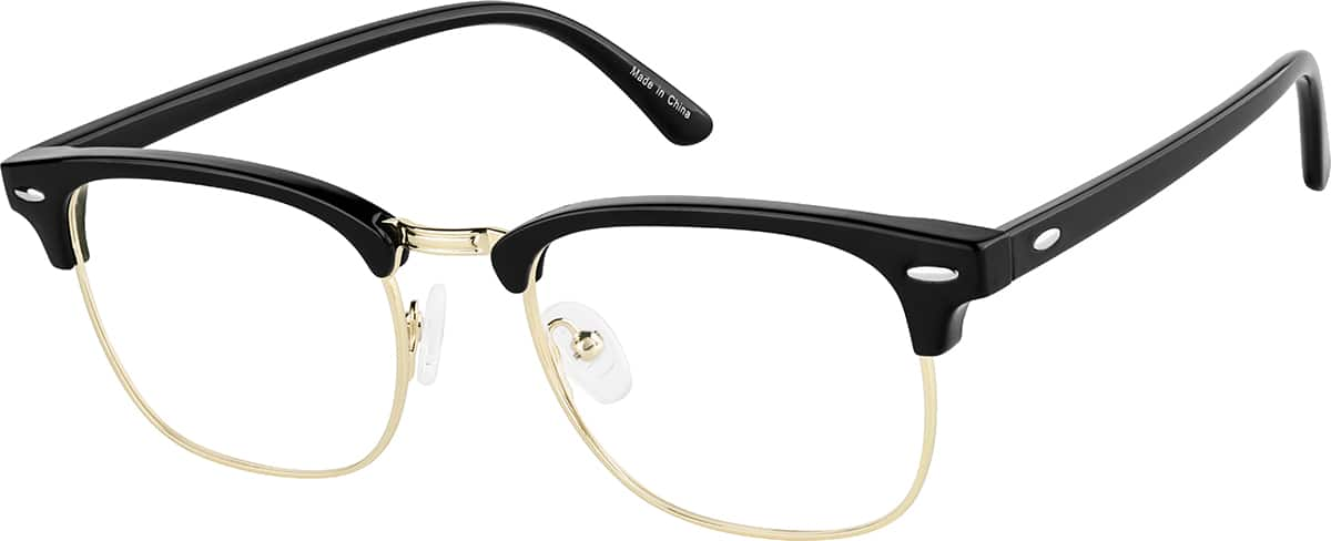 Angle view of Browline Glasses 1916621 in Black