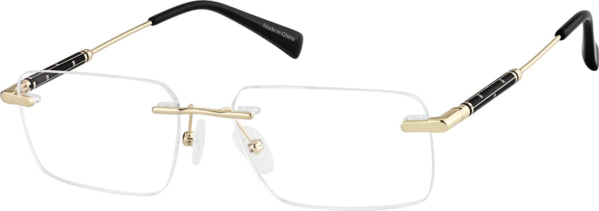 Angle view of Rimless Glasses 1916714 in Gold