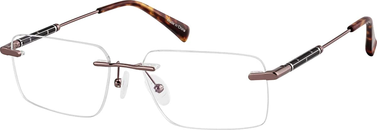 Angle view of Rimless Glasses 1916715 in Brown