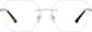 Front view of Customizable Rimless Glasses 1916911 in Silver thumbnail