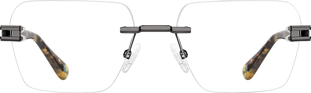 Front view of Customizable Square Glasses 1917113 in Gray
