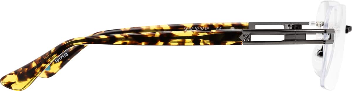Side view of Customizable Square Glasses 1917113 in Gray