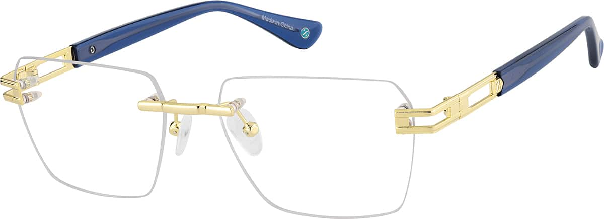 Angle view of Rectangle Glasses 1917114 in Gold