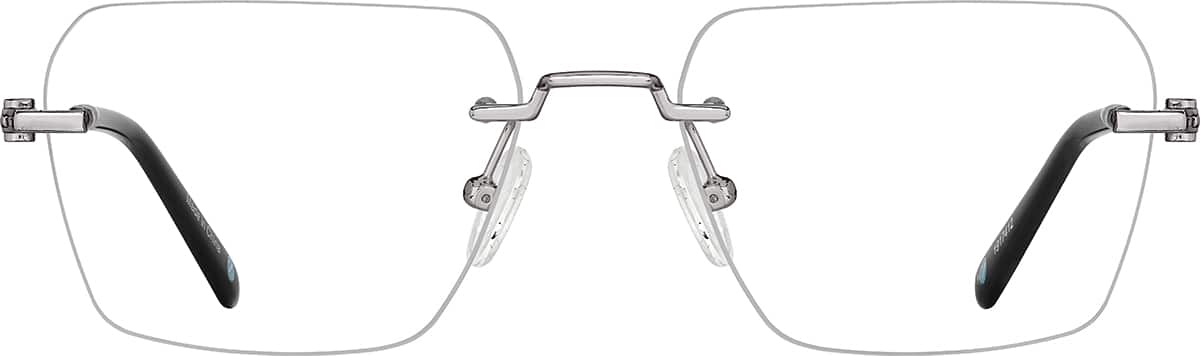 Front view of Customizable Rimless Glasses 1917412 in Gray