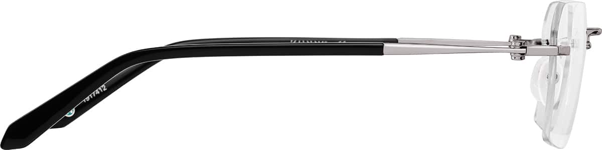 Side view of Customizable Rimless Glasses 1917412 in Gray