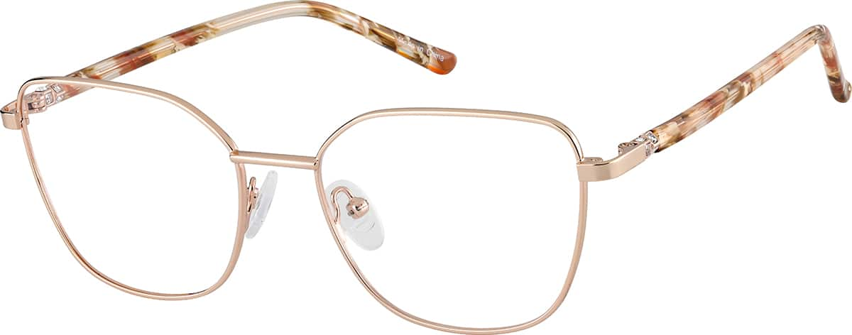 Angle view of Cat-Eye Glasses 1917719 in Rose Gold