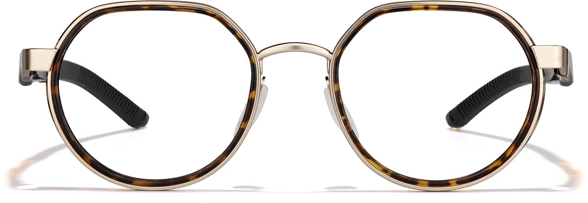 Front view of Zunnies - Geometric Sports Glasses 1918225 in Tortoiseshell
