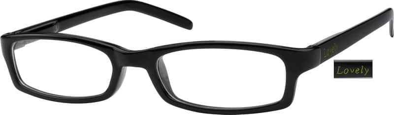 Angle view of Rectangle Glasses 19221721 in Black