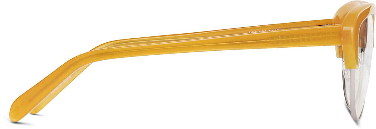 Side view of Browline Glasses 193922 in Yellow