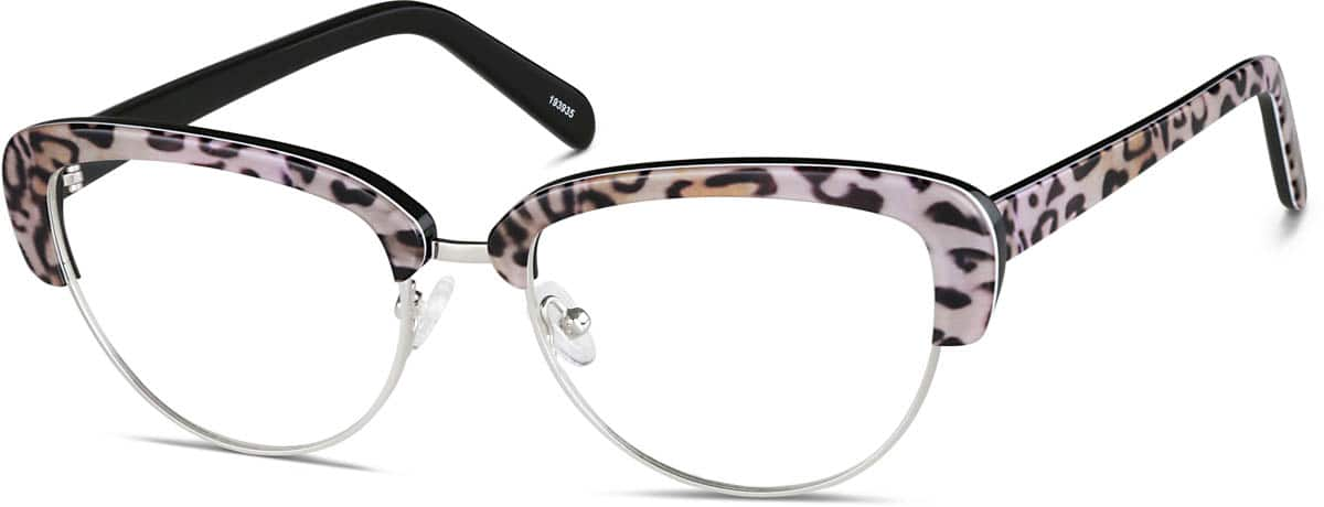 Angle view of Browline Glasses 193935 in Ivory Tortoiseshell