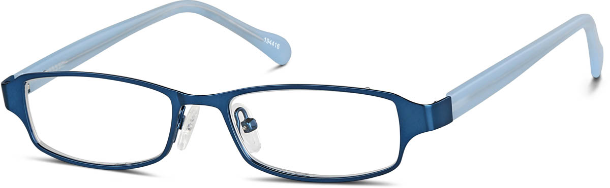 Zenni Kids Rectangle Prescription Glasses Blue Plastic Full Rim Frame