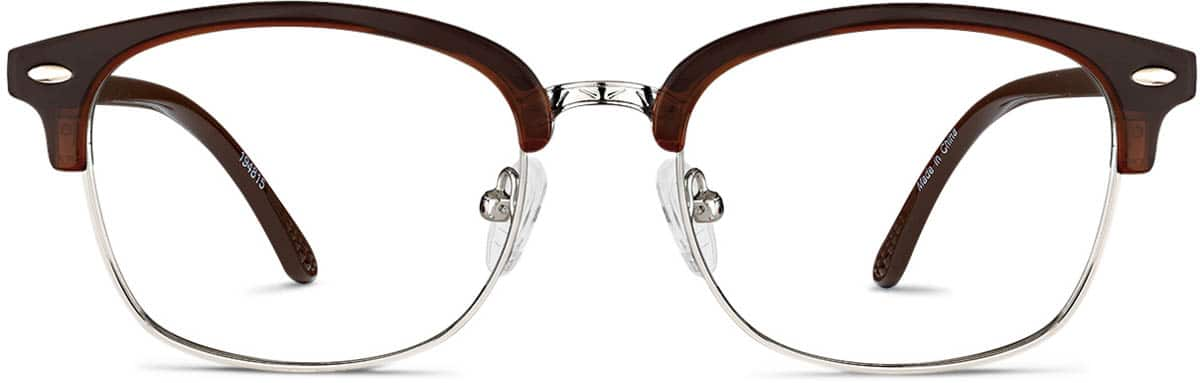 Front view of Browline Glasses 194815 in Brown