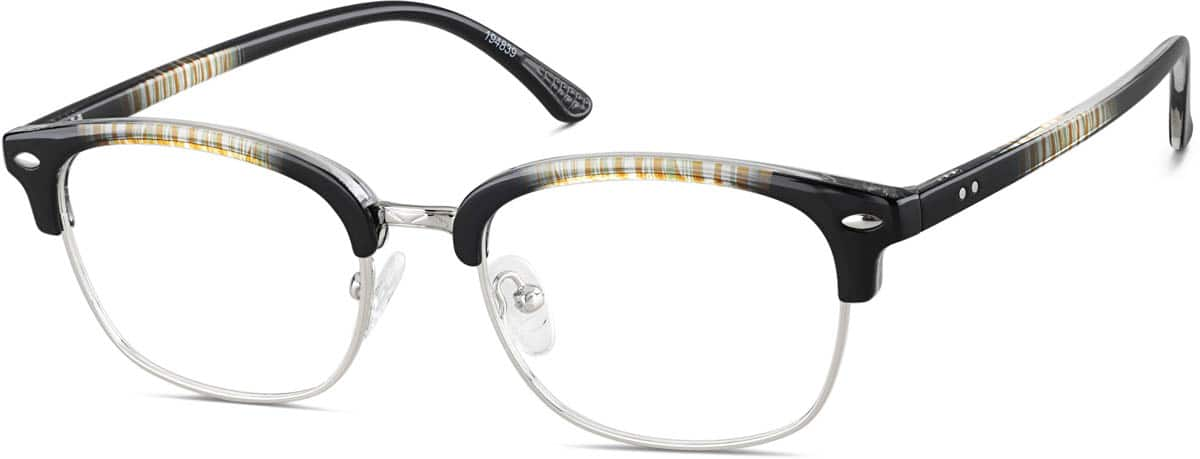 Angle view of Browline Glasses 194839 in Pattern