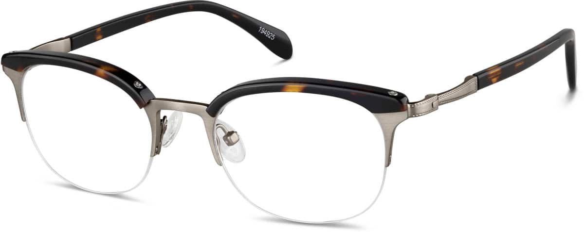 Angle view of Browline Glasses 194925 in Tortoiseshell