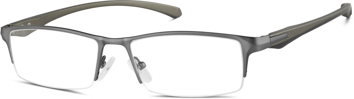 Zenni Mens Rectangle Prescription Glasses Gray Frame