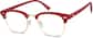 Angle view of Bravo Browline Glasses 195418 in Red thumbnail