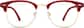 Front view of Bravo Browline Glasses 195418 in Red thumbnail