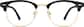 Front view of Bravo Browline Glasses 195421 in Black thumbnail