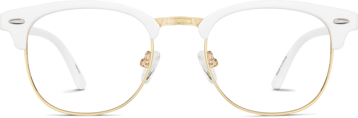 White Bravo Browline Glasses
