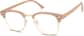 Angle view of Bravo Browline Glasses 195433 in Orange Cream thumbnail