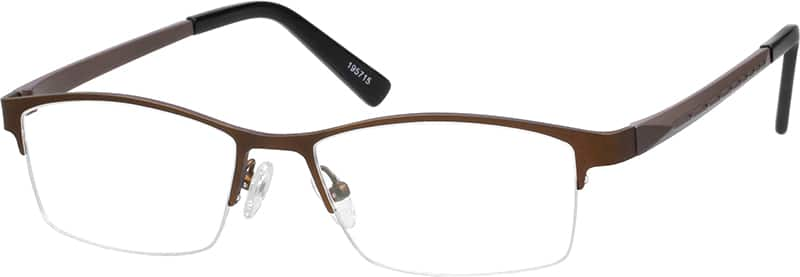 Angle view of Rectangle Glasses 195715 in Brown