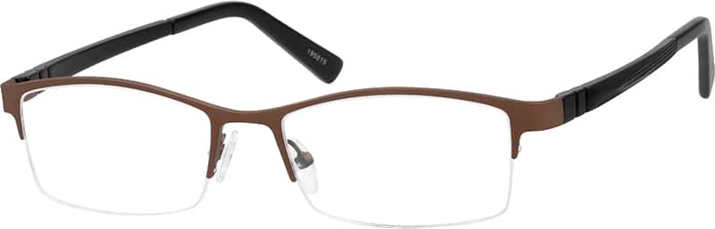 Angle view of Rectangle Glasses 195815 in Brown