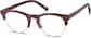 Angle view of Browline Glasses 196018 in Red thumbnail